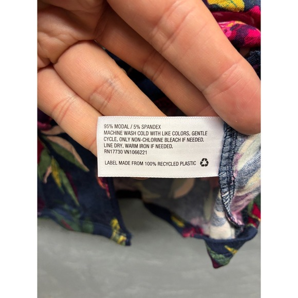 Stars Above Pajama Top Women’s XS Navy Blue Floral Modal Button Up Sleepwear NWT - Picture 4 of 13